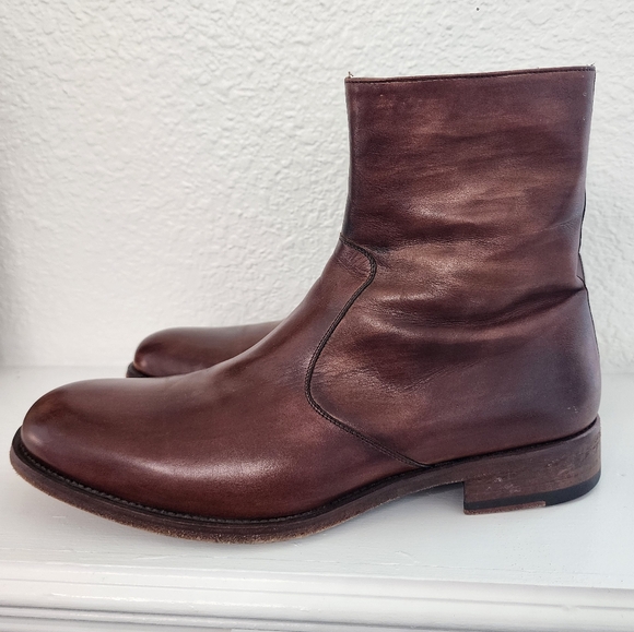 Magnanni for Neiman Marcus Men's side zip leather boot Size 10.5 - Picture 2 of 10